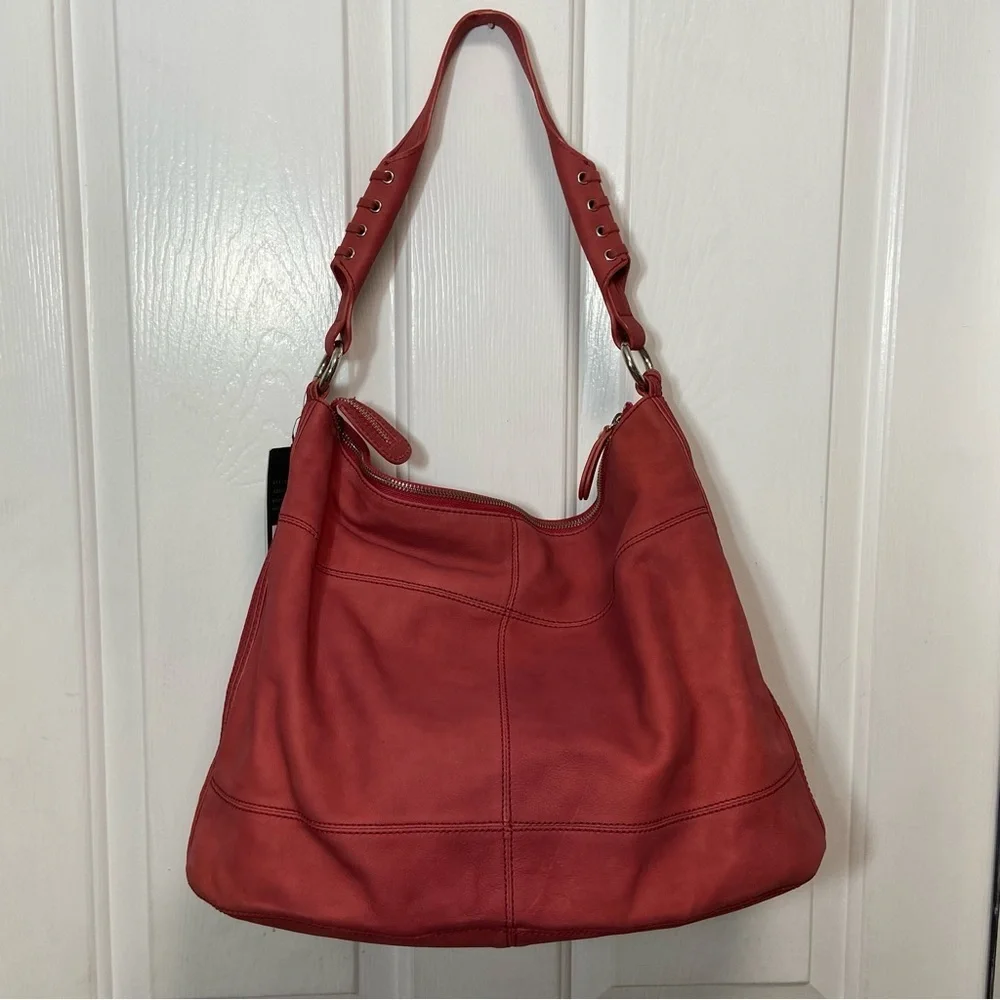 NWT DONALD J PLINER / Fuchsia Leather Hobo Slouchy Purse